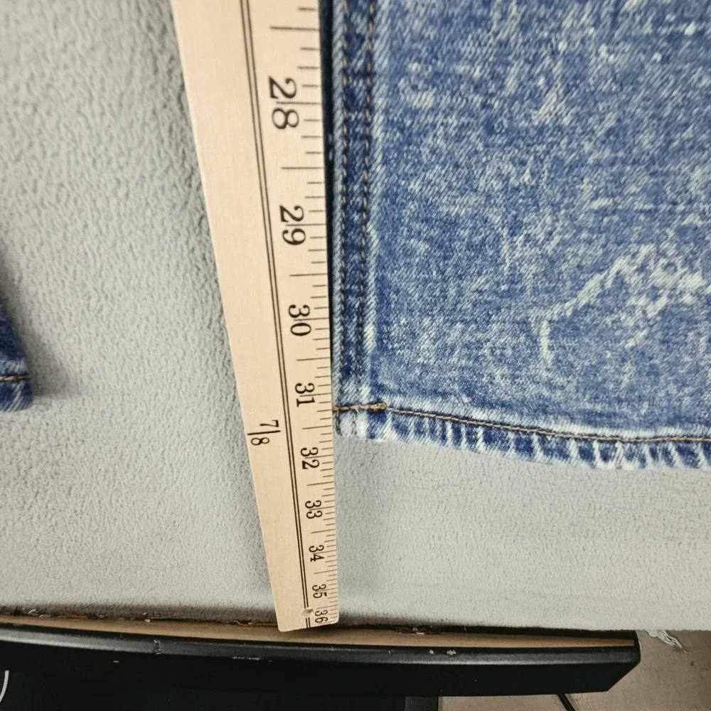 Guess Jeans Mens 31x32 Blue Slim Tapered Stretch Moto Panels Zip Fly Denim